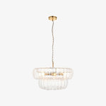 Bild in der Galerieansicht laden, Solara 6-flammige gestufte Pendelleuchte – kaskadierende gebogene Glas- und Metallrahmen für Esszimmer &amp; Eingangsbereich