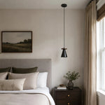 Carica l'immagine nella visualizzazione Galleria, Black walnut pendant light above a bar counter