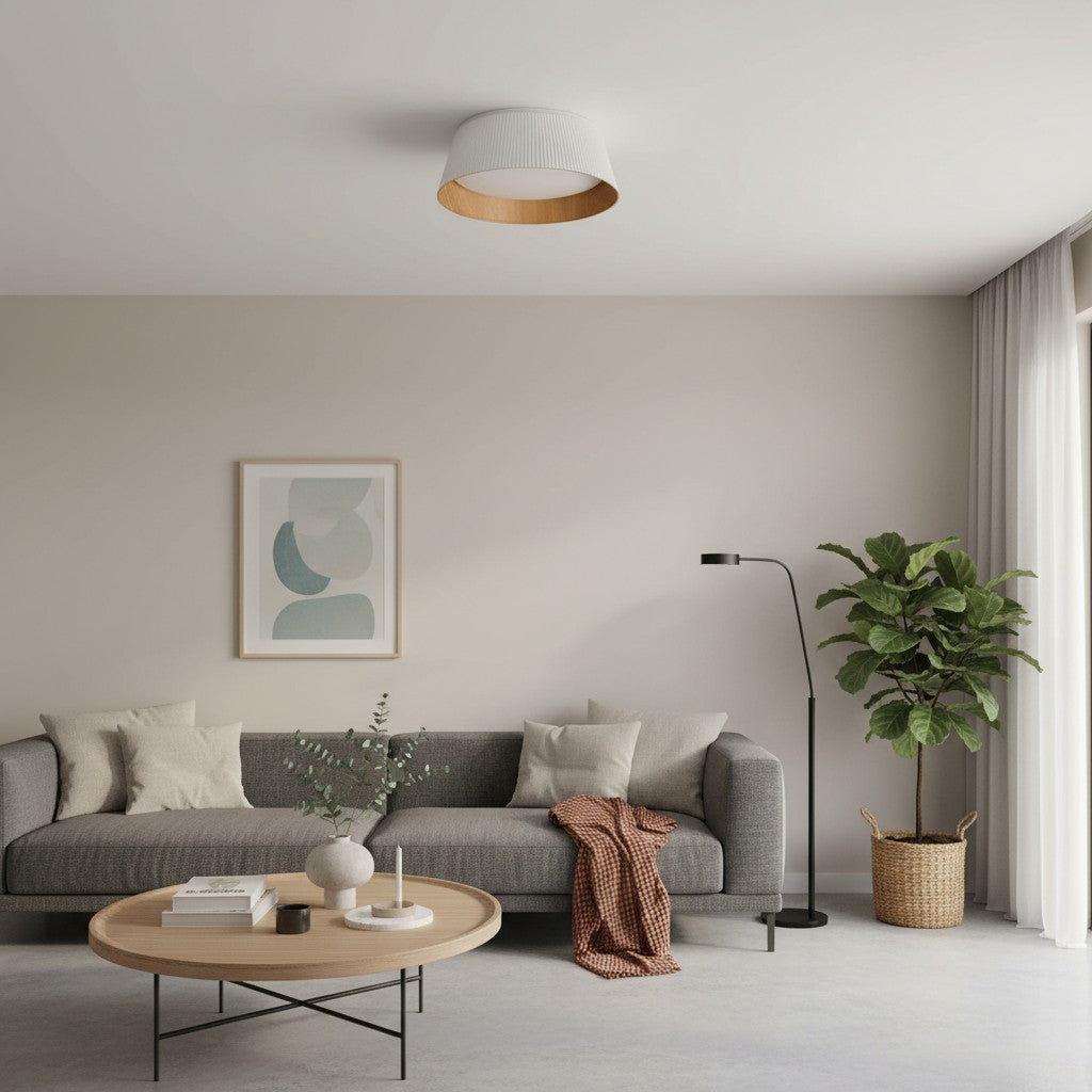 Ribravo Moderne gerippte, strukturierte Deckenleuchte – Moderne minimalistische Lampe für das Wohnzimmer