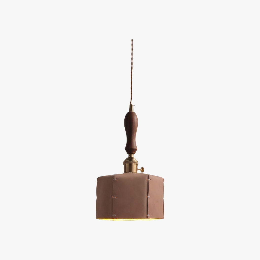Modern Minimalist Leather Shade Pendant Light