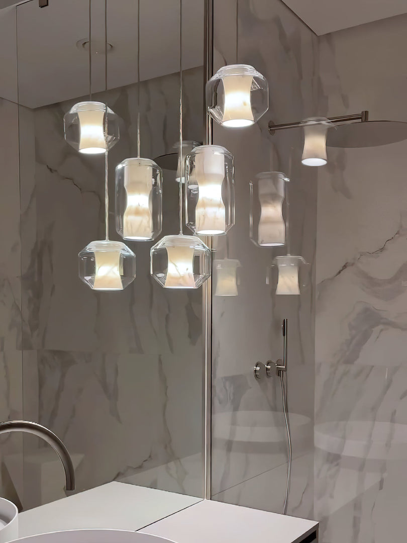 Glas Alabaster-Pendelleuchte
