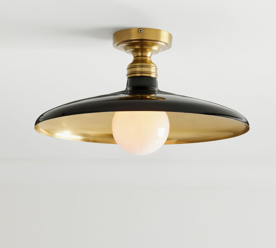 Forvara Farmhouse Metal Flush Mount Light - Black or White Ceiling Lamp