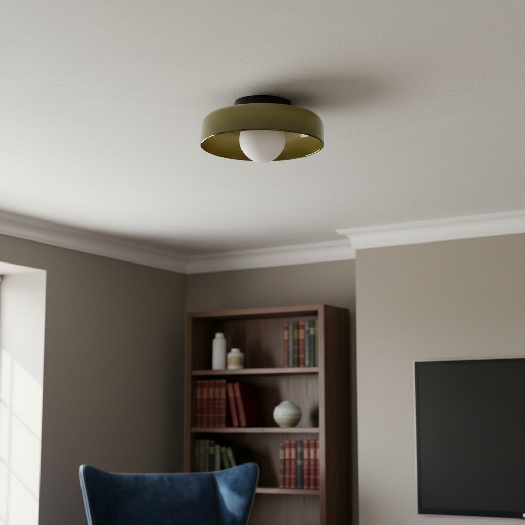 Lampada da soffitto e da parete Glasenti Halo Disc Orb – Illuminazione scultorea moderna per spazi abitativi N33