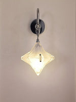 Load image into Gallery viewer, Art Deco Star Wall Sconce - Frosted Glass Light for Hallway - Astris Selene
