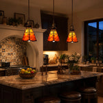 Cargar imagen en el visor de la Galería, orange red pendant kitchen island scene