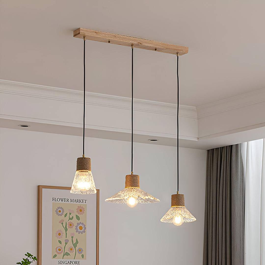 Nordic Hemp Rope Glass Pendant Light