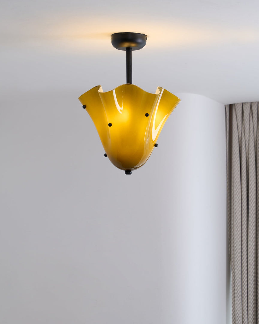 Bellina Decorative Glass Ceiling Light - Modern Sculptural Flush Mount