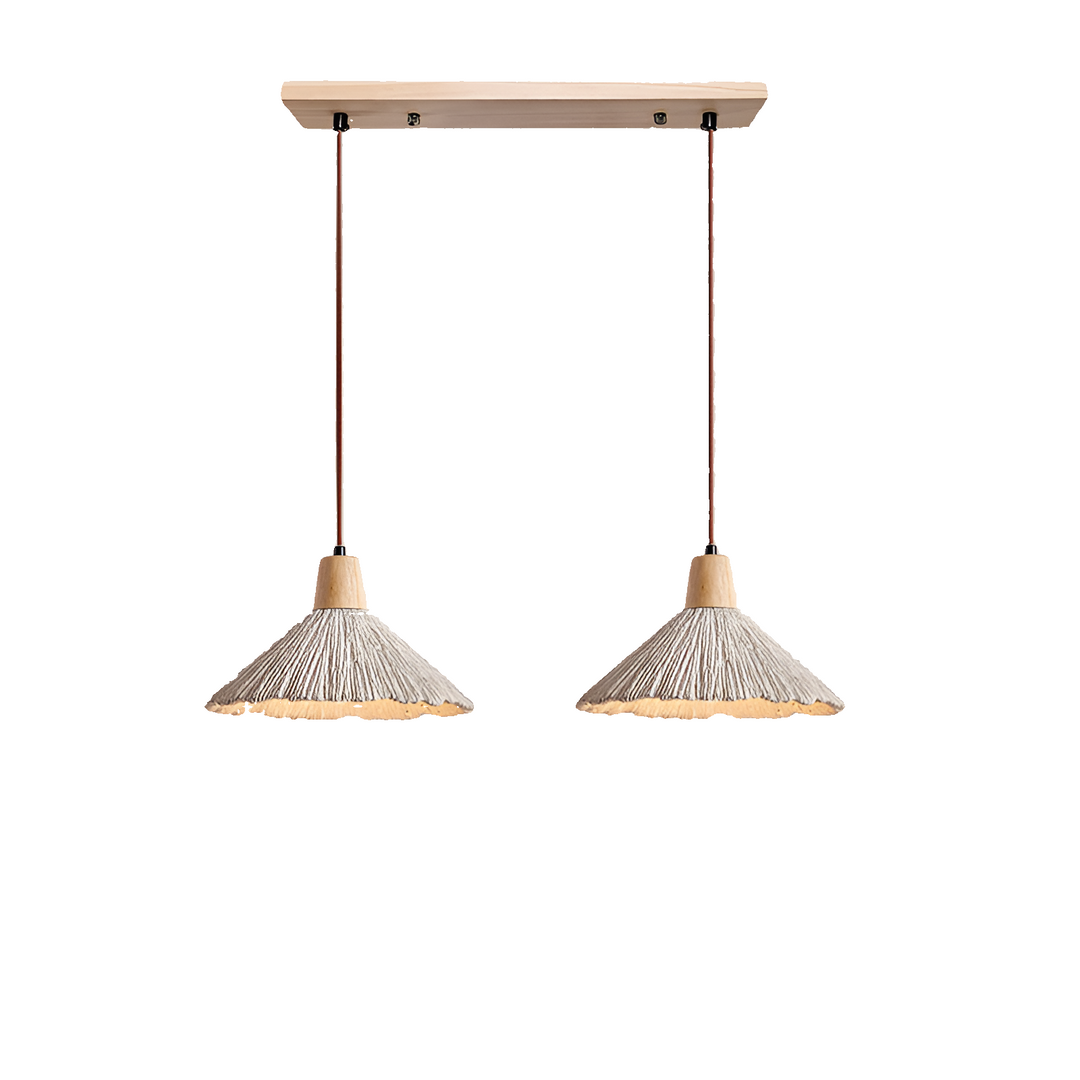 Lámpara colgante LED retro crema estilo Wabi-Sabi