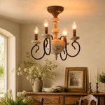 Carica l'immagine nella visualizzazione Galleria, warm ambient room scene with rustic chandelier