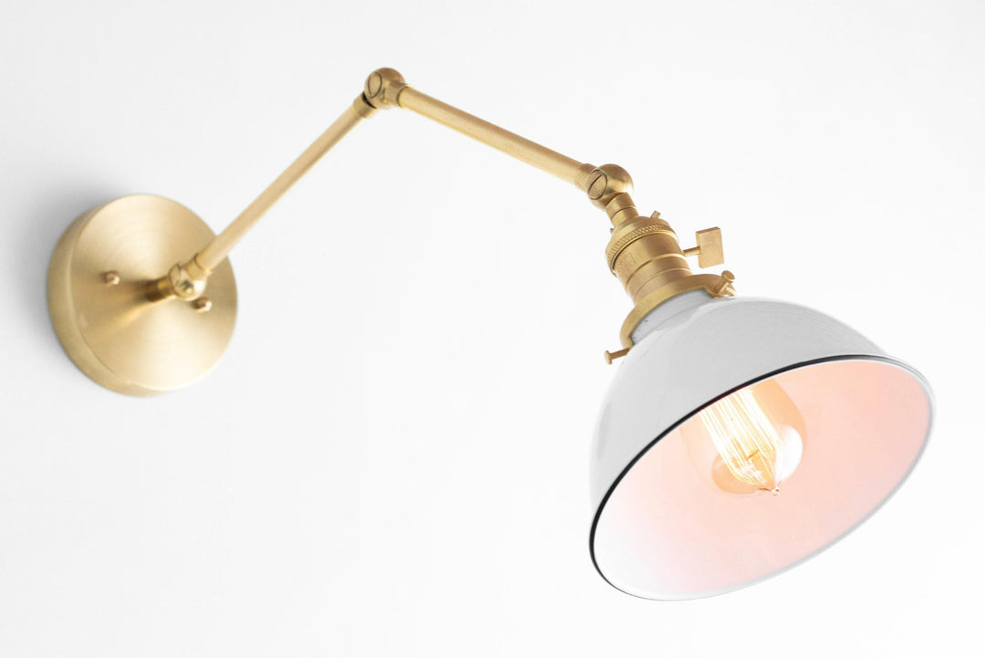 Conique Metal Vintage Industrial Swing Arm Wall Lamp - Adjustable Dome Shade for Study