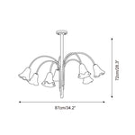 Load image into Gallery viewer, Bellina Modern Romantic Chandelier - Botanical Lily Design with Glass Flowers
