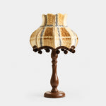 Cargar imagen en el visor de la Galería, Vintage warm blue plaid fabric table lamp on white background