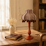 Carica l'immagine nella visualizzazione Galleria, Vintage striped wood table lamp styled on a side table