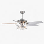 Carica l'immagine nella visualizzazione Galleria, Silver caged ceiling fan light, 107 cm / 42″