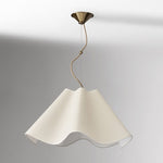 Load image into Gallery viewer, Oslan Ivory Linen Pendant Light - Scalloped Shade Modern Ceiling Lamp
