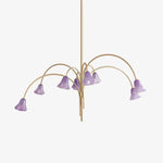 Load image into Gallery viewer, Bellina Modern Romantic Chandelier - Botanical Lily Design with Glass Flowers
