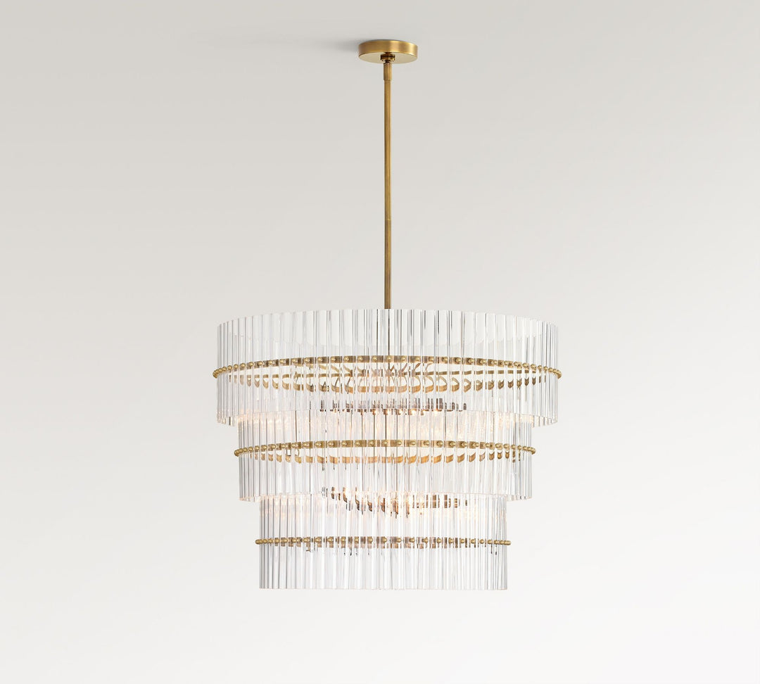 Lumora Crystal Pendant Light – Elegant Tumbled Brass & Cut Glass