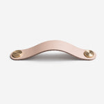 Afbeelding laden in galerijweergave, Cowhide leather and brass cabinet pull handle color and size option