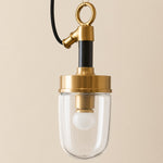 Cargar imagen en el visor de la Galería, Vintage industrial clear glass pendant light interior and detail image