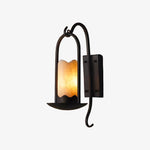 Load image into Gallery viewer, Black metal marble glass wall sconce
