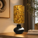 Load image into Gallery viewer, Handcrafted Speckled Fabric Shade Ceramic Table Lamp