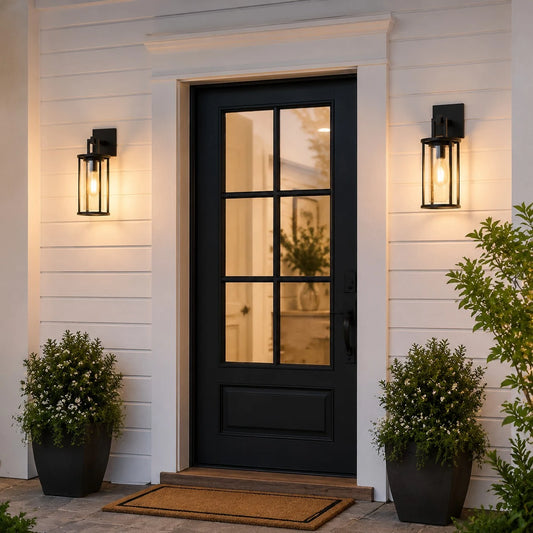 outdoor wall lantern scene