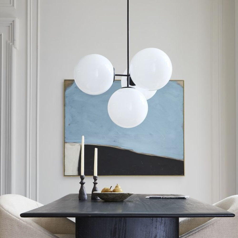 Ulvara Chandelie Linear Cluster Glass Globe Design - Contemporary Elegance