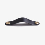 Afbeelding laden in galerijweergave, Cowhide leather and brass cabinet pull handle color and size option