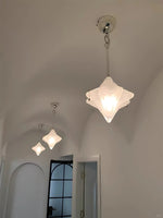 Load image into Gallery viewer, Art Deco Astris Elara Star Pendant Light – Frosted Glass Pendant with Geometric Style
