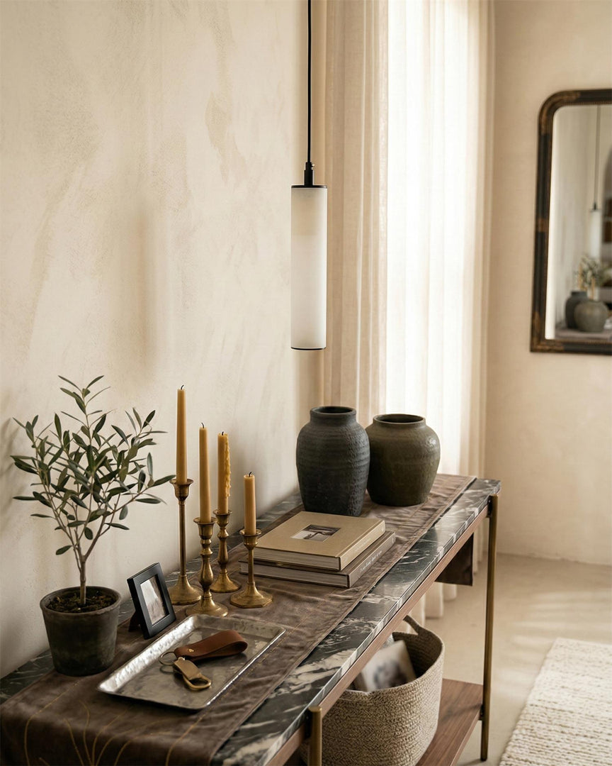 Calder Alabaster Rohr-Pendelleuchte