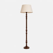 Turned-Wood Floor Lamp with Fabric Shade