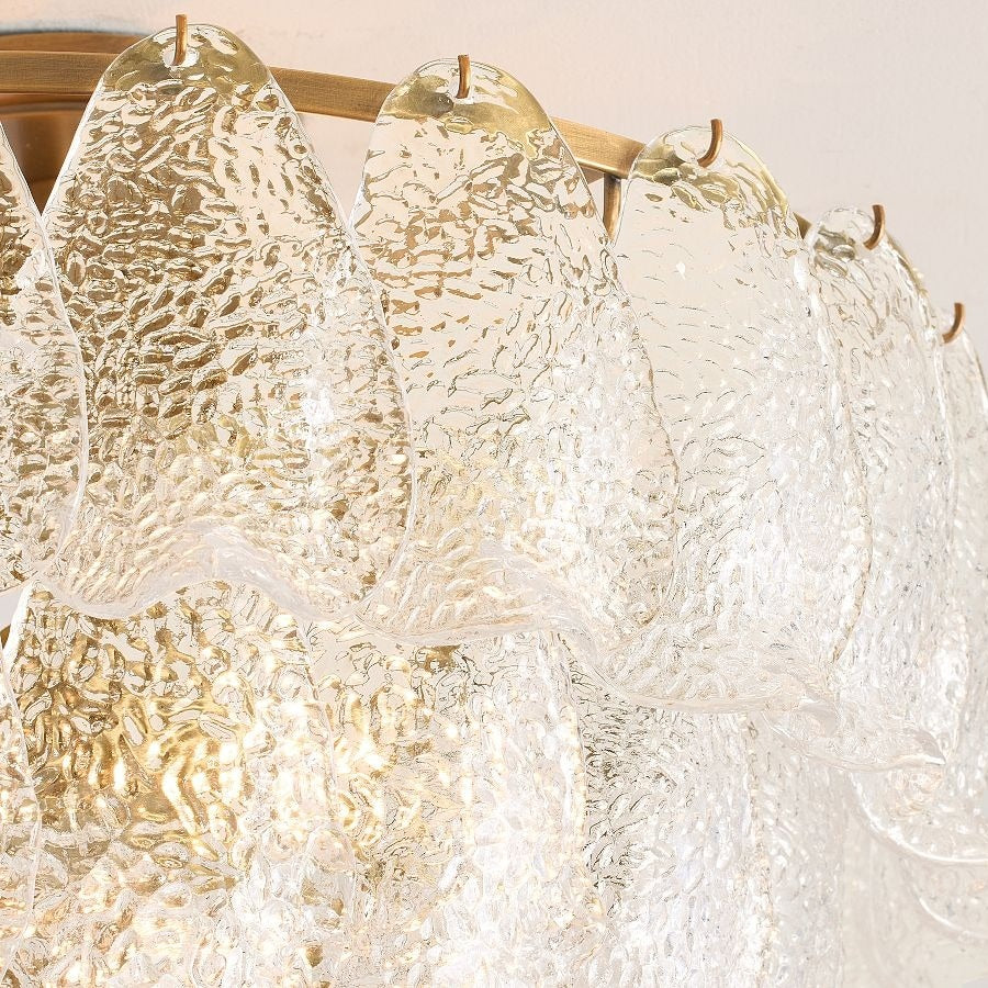 Lumvey Tiered Glass Flush Mount – Round Stacked Design for Modern Home