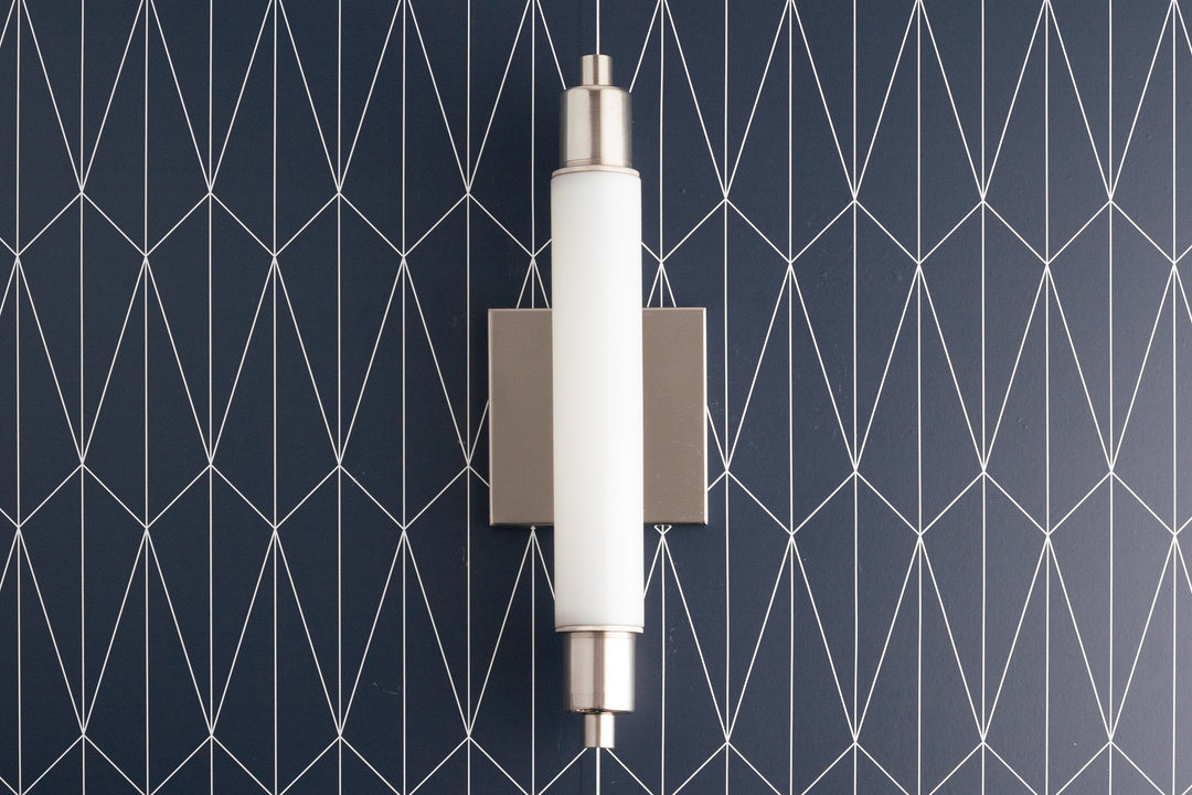 Ornato Luxe Modern Vanity Sconce - Art Deco Wall Light with Cylinder Shade