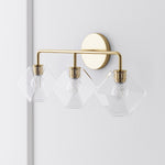 Load image into Gallery viewer, Talvior Geometric Modern Bathroom Sconce - Faceted Shade Light in Luxe Finishes
