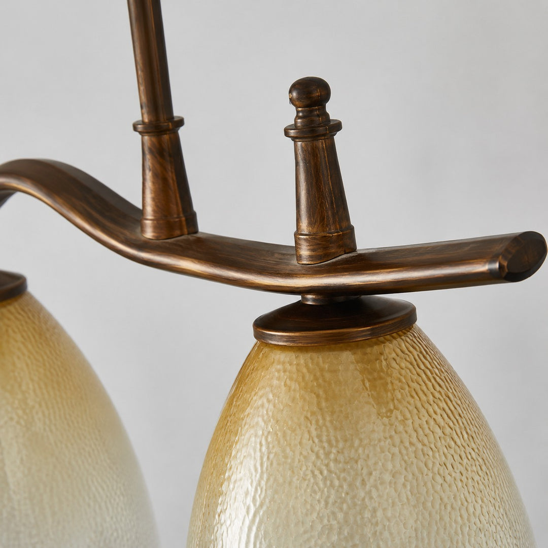 Vintage liniowa lampa wisząca ze szkła