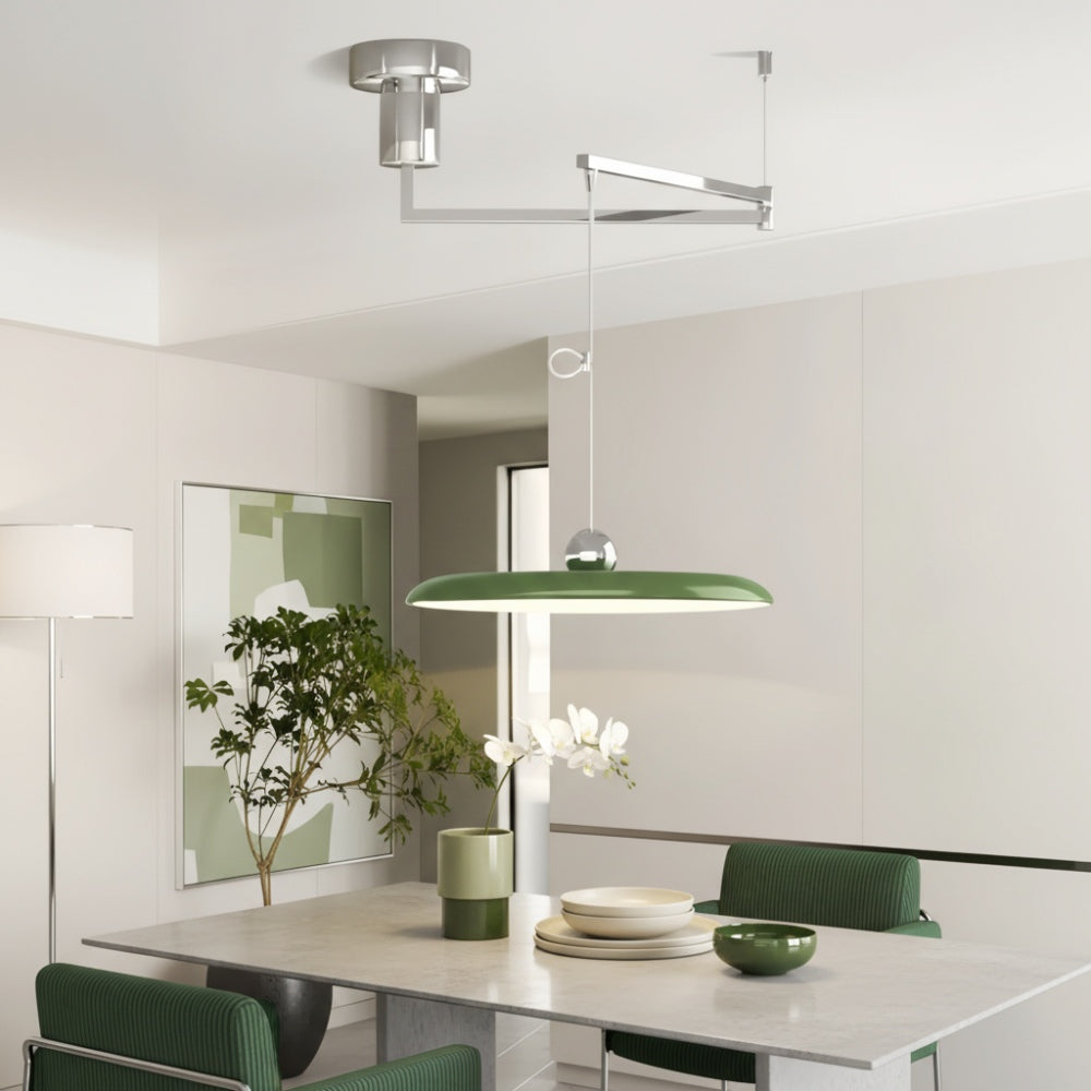 Swinglo Schommelarm Hanglamp - Verstelbaar Schijfontwerp Hanglamp voor Eetkamer N65