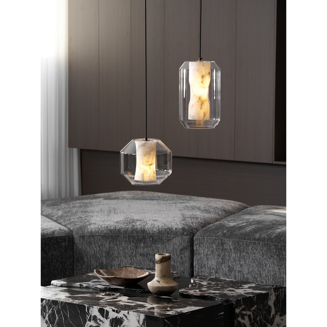 Glas Alabaster-Pendelleuchte