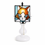 Cargar imagen en el visor de la Galería, Orange yellow cat stained glass table lamp on white background