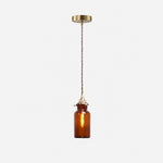 Cargar imagen en el visor de la Galería, Amber brown glass pendant lamp detail