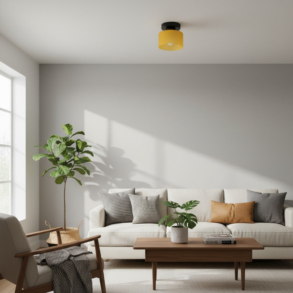 Moriglaze Sculpturale Glazen Kap Cilinder Plafondlamp - Moderne Opbouwlamp voor Entree of Woonkamer