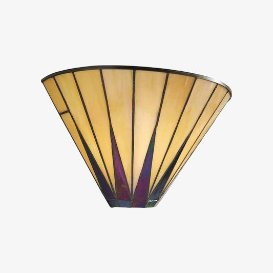 Aplique de Pared TF Dark Star Art Deco con Estrella Tiffany – Luz Geométrica de Vidrio Templado para Pasillo y Sala