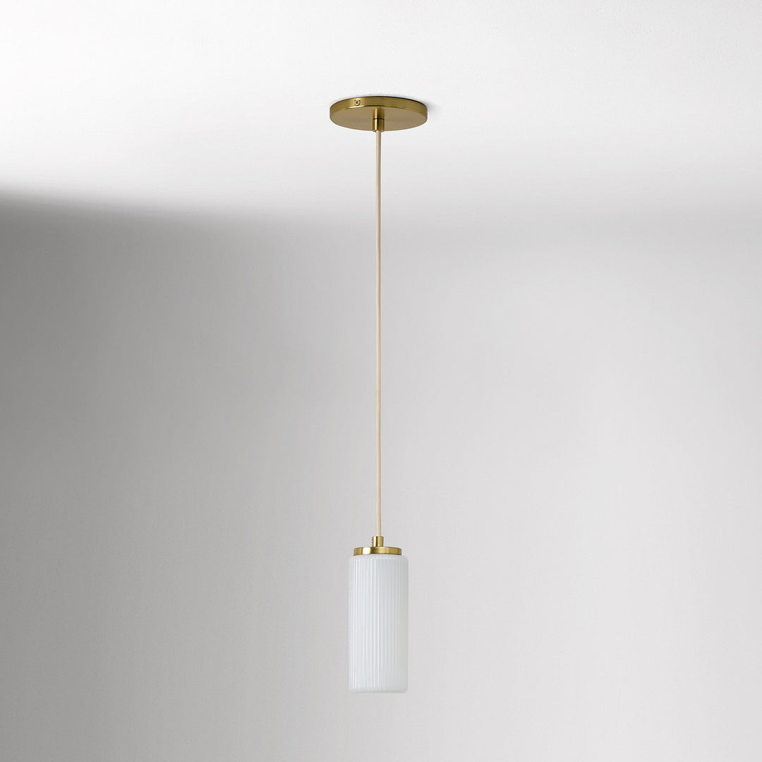 Rivora Fluted Glass Pendant Light – Modern Ribbed Shade
