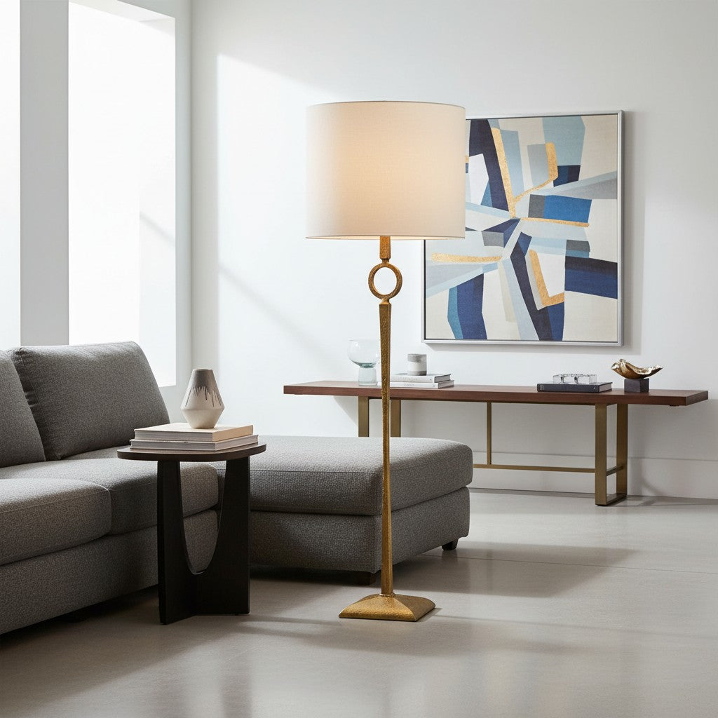 Trova Smeedijzeren Vloerlamp - Enkelpaal Ontwerp voor Slaapkamer en Kantoorverlichting