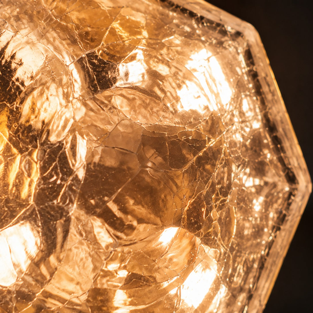 Japanse vintage hanglamp van craqueléglas
