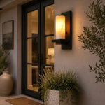 Cargar imagen en el visor de la Galería, Outdoor entry wall sconce with warm ambience