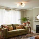 Load image into Gallery viewer, Arden Glass Contemporary 3 Light Ceiling Fixture - Sculptural Multi-Light Fixture for Living Spaces