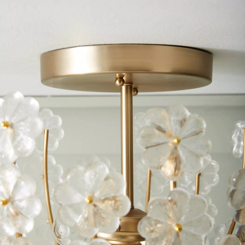 Lámpara de Techo Semi Empotrada de Metal Artístico Petala – Lámpara de Vidrio Decorativa para Interiores del Hogar