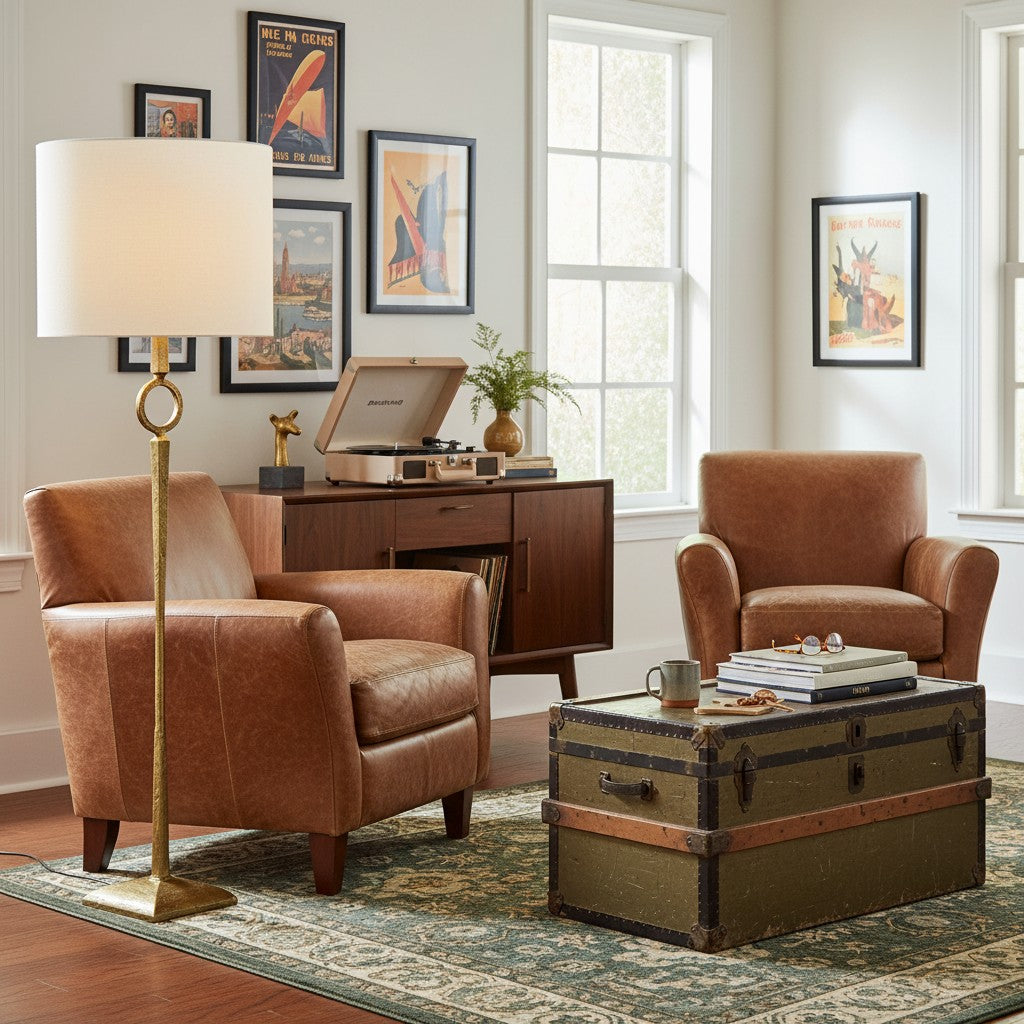 Trova Smeedijzeren Vloerlamp - Enkelpaal Ontwerp voor Slaapkamer en Kantoorverlichting