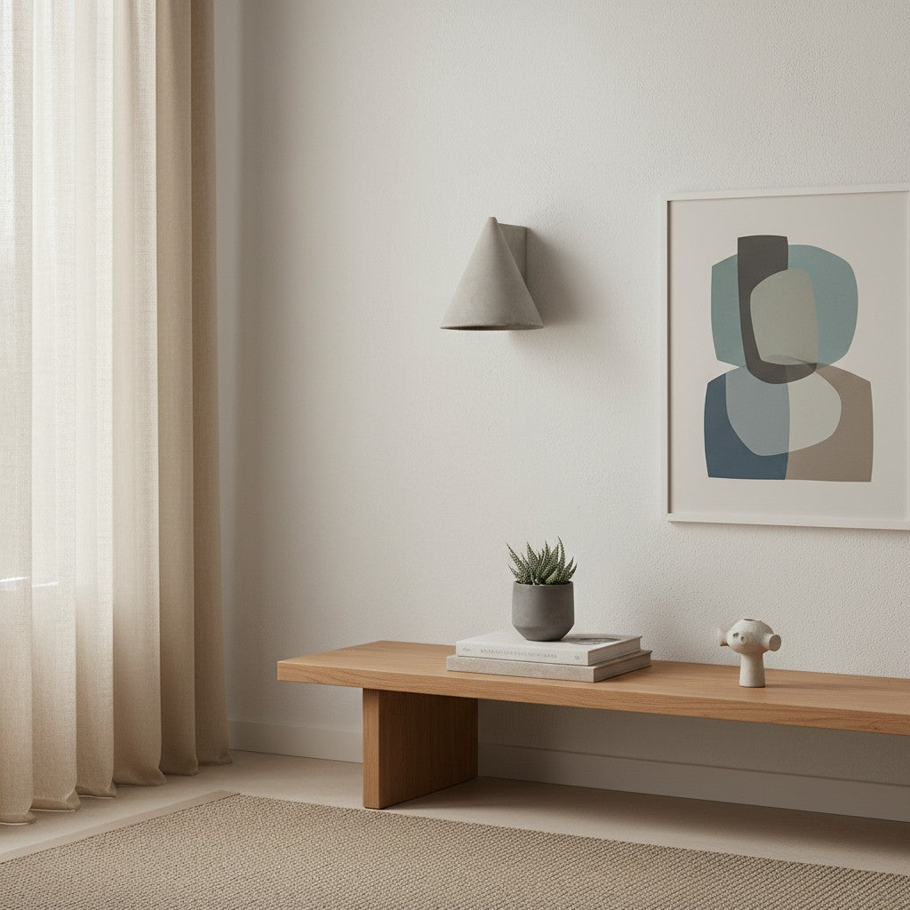 Lampada da parete in cemento conico Concrellia – Applique artistica moderna per camera da letto