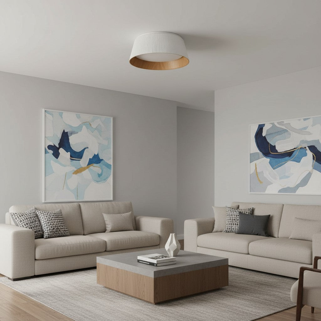 Ribravo Moderne gerippte, strukturierte Deckenleuchte – Moderne minimalistische Lampe für das Wohnzimmer